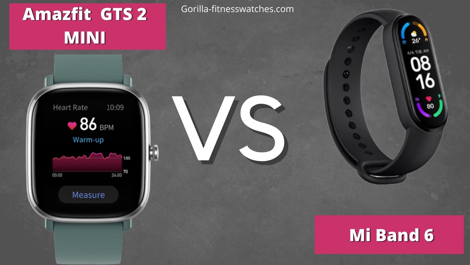 xiaomi mi band 6 vs amazfit gts 2 mini