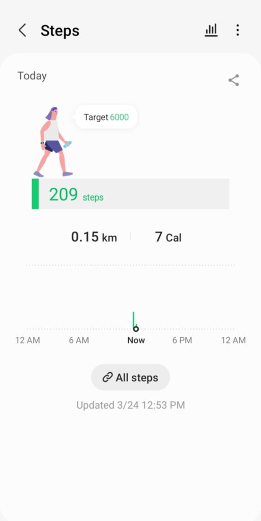 samsung health app steps count